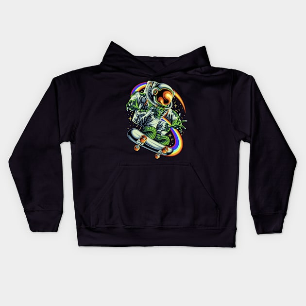 SKATENAUT | Astronaut pro skater Kids Hoodie by Wagum Std